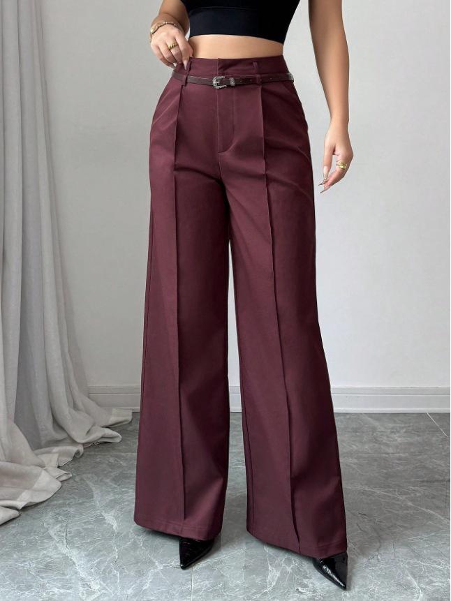 2025 Autumn/Winter Women's Casual High-Waisted Loose Straight-Leg Pants