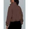 GMXIA Women's Autumn and Winter Sports Jacket with Stand-up Collar and Fleece Zipper Sweatshirt