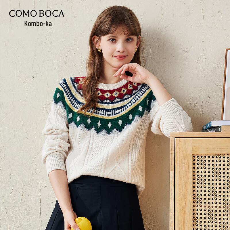 Women s Retro Cable Knit Wool Sweater M
