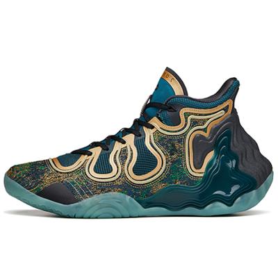 Star Mountain Basketball Shoes Men's High Top Digital Blue/Carbon Gray/Metal Gold Sneakers 112121818A-2