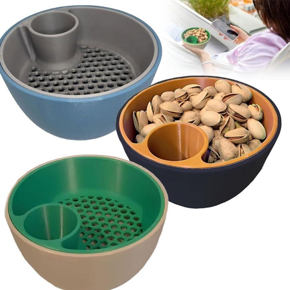 Easy To Clean Pistachio Bowl Set Reused 2-in-1 Snack Organizer Shell Storage Holder  Kitchen Tool
