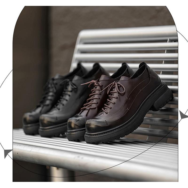 2026 Fashion Oxfords Shoes Mens Business Shoes Thick Sole 2.5cm Brand Party Male Footwear Brown Black Plus Size 45