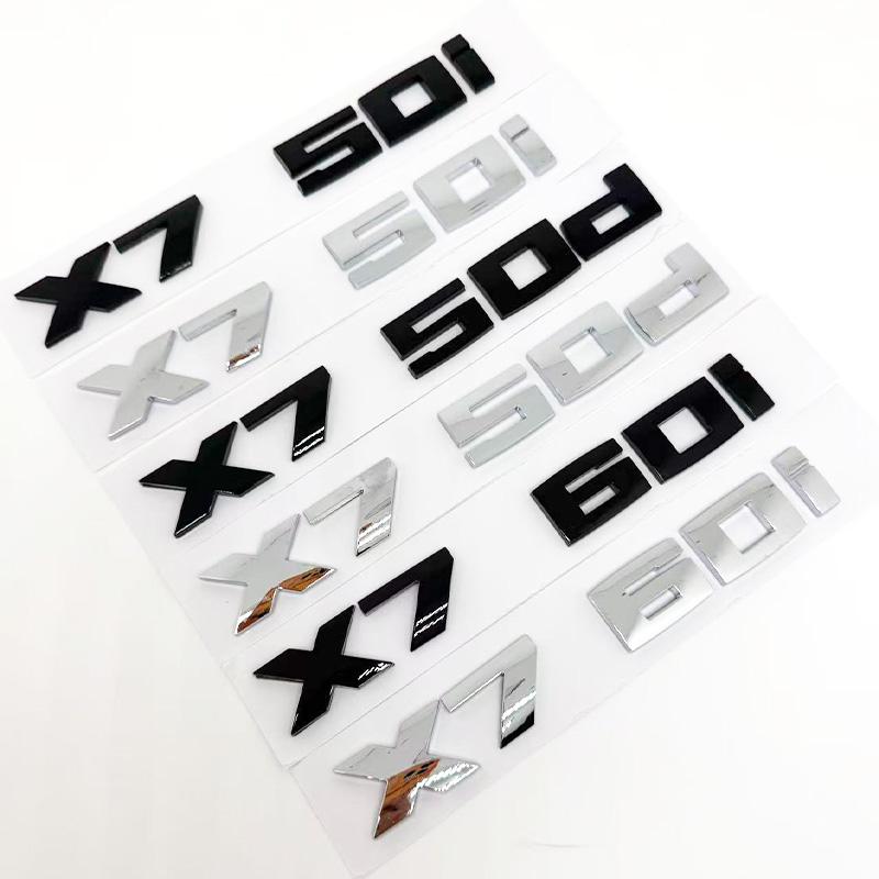 Applicable To 3D M X7M50i X7M50d X7M60d X7M60i Numbers ABS Emblem for X7 Series E70 G05 Car Trunk Exterior Decor Logo Sticker