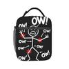 Ow Ow Ow Chronic Pain Funny Merch Insulated Lunch Tote Bag For Travel Storage Food Boxes Portable Cooler Thermal Lunch Boxes