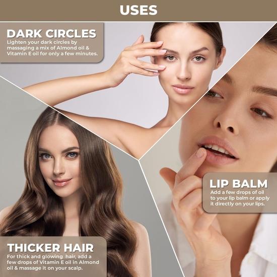 USDA Organic Non-GMO Vitamin E Oil for Skin, Hair & Face - Natural D-Alpha Tocopherol, Hexane Free & Cold Pressed - Best for Scars, Stretch Marks