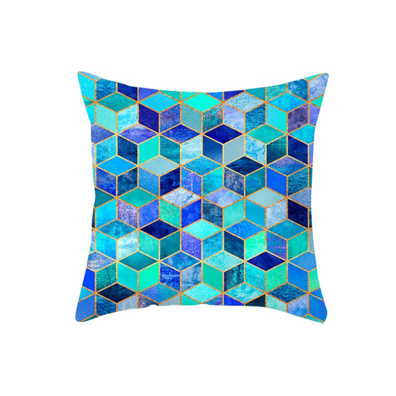 20 New Pink Marble Geometric Pillowcase Marble Velvet Sofa Cushion Cover