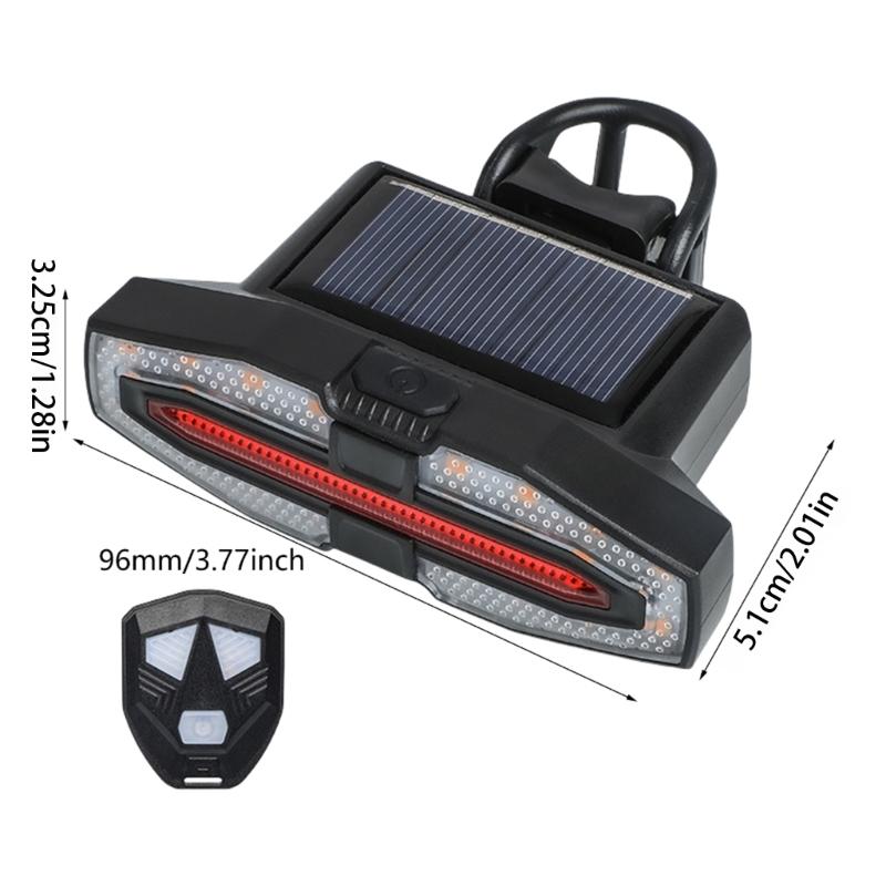 Solarladung 4 Beleuchtungsmodi Sicherheitswarnung Rücklicht LED Fahrräder Rückleuchte Wasserdichtes Rücklicht Fahrräder Rücklicht