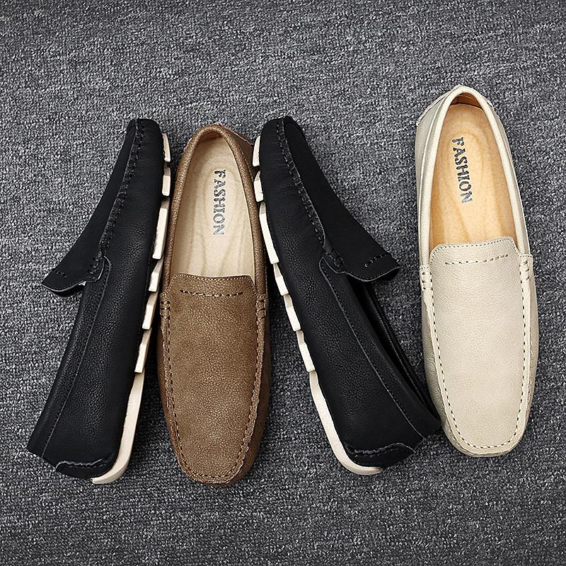 Golden Sapling Loafers Men Genuine Leather Shoe Men's Casual Shoes Business Dress Flats Leisure Male Loafer Wedding Moccasins