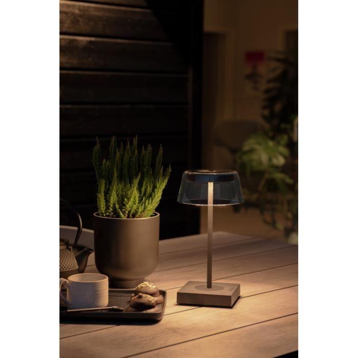 Lampe de table - KONSTSMIDE - Scilla - Effet extérieur - Dimmable - IP54 - Noir