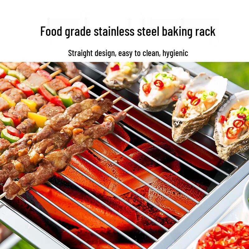 Portable Folding Stainless Steel Charcoal BBQ Grill