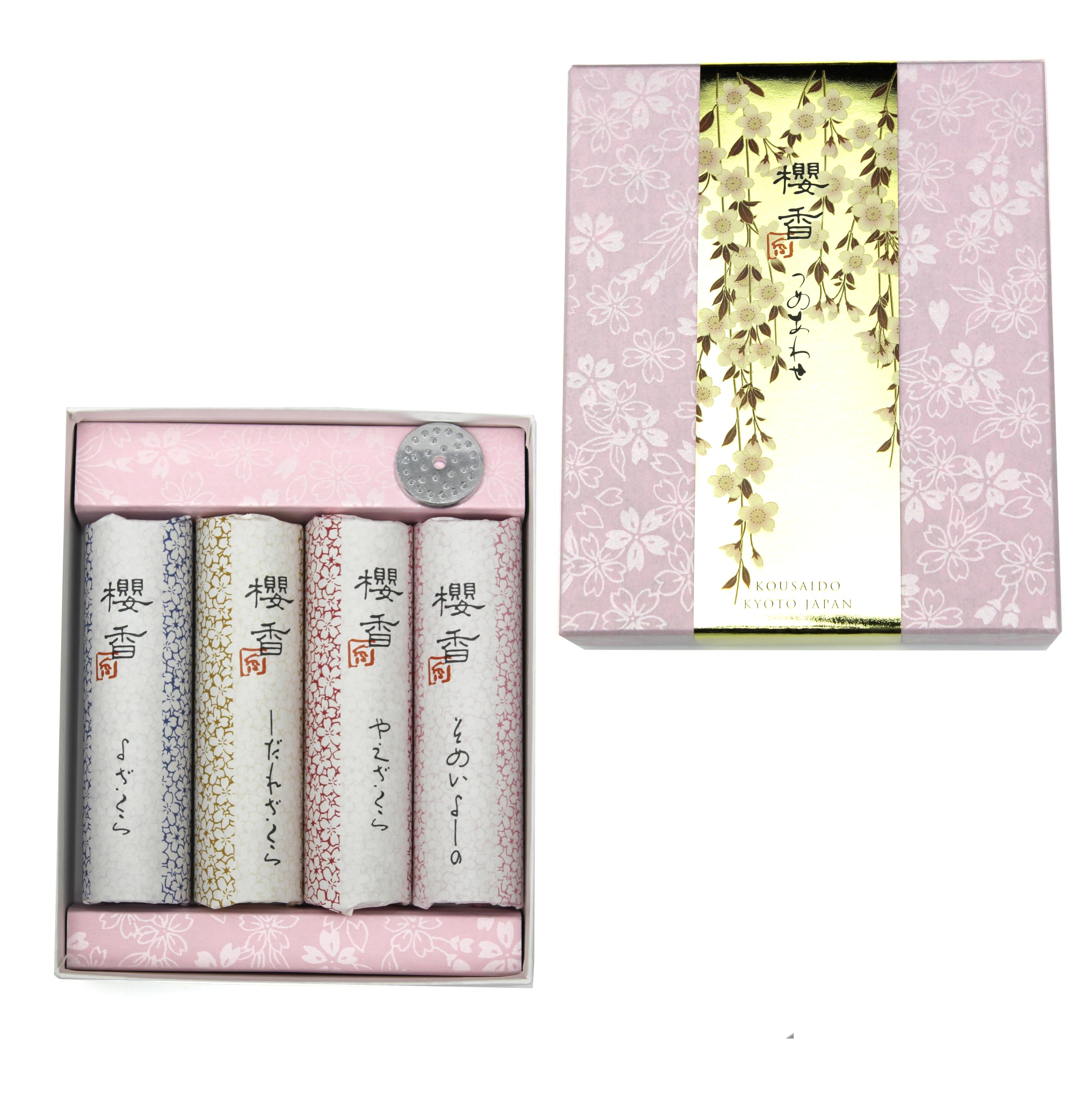 

Набор из 4 благовоний Sakurako из Киото, включающий готовый к использованию держатель для благовоний и аромат древней столицы, вдохновленный вишней