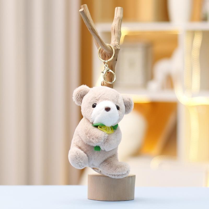 Cat Dog Bear Plush Toy Keychain Backpack Decorations Pendant Gift Cartoon Doll