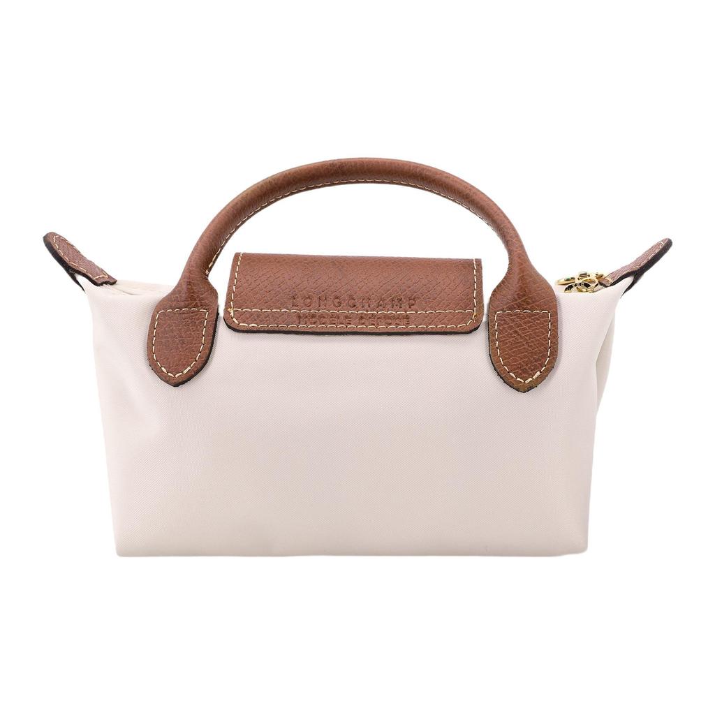 Longchamp Le Pliage 17 Drukknoop Ritssluiting Korte Handgreep Tas Met Leerafwerking Dames handtassen Beige 34175089p71