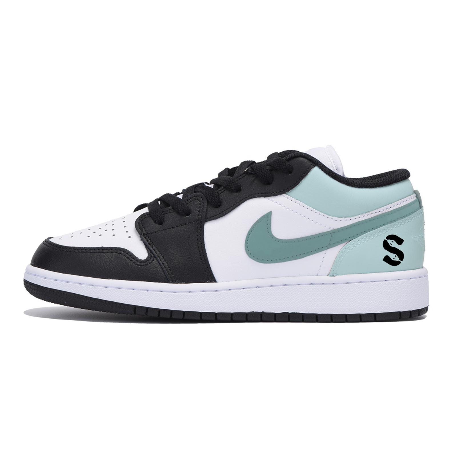 

Jordan Air Jordan 1 Puppy Fragment, Year Of The Snake Abrasion Resistant Low top Vintage Basketball Shoes Men s Black 553558-131(Team85-) 43