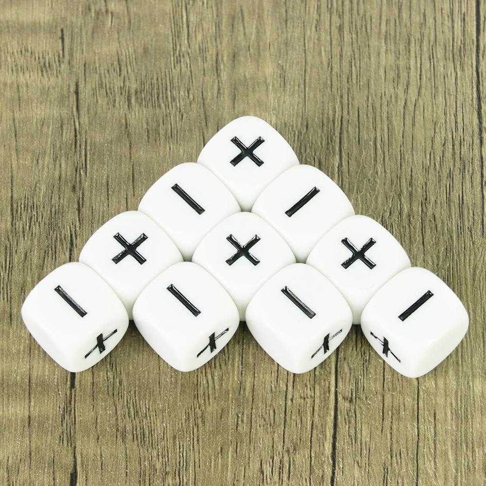 

10 шт. 16 мм игральные кости Fate Dice непрозрачные черные белые для семейной вечеринки, развлечений и настольной игры для отдыха белый