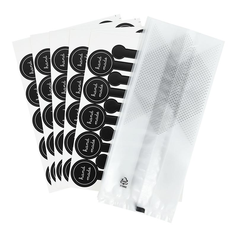 

50Pcs Plastic Cookie Bag with DIY Handmade Sticker Chocolate Snack Cupcake Baking Wrapping Wedding Birthday Party Gift Packaging 23x9.1cm