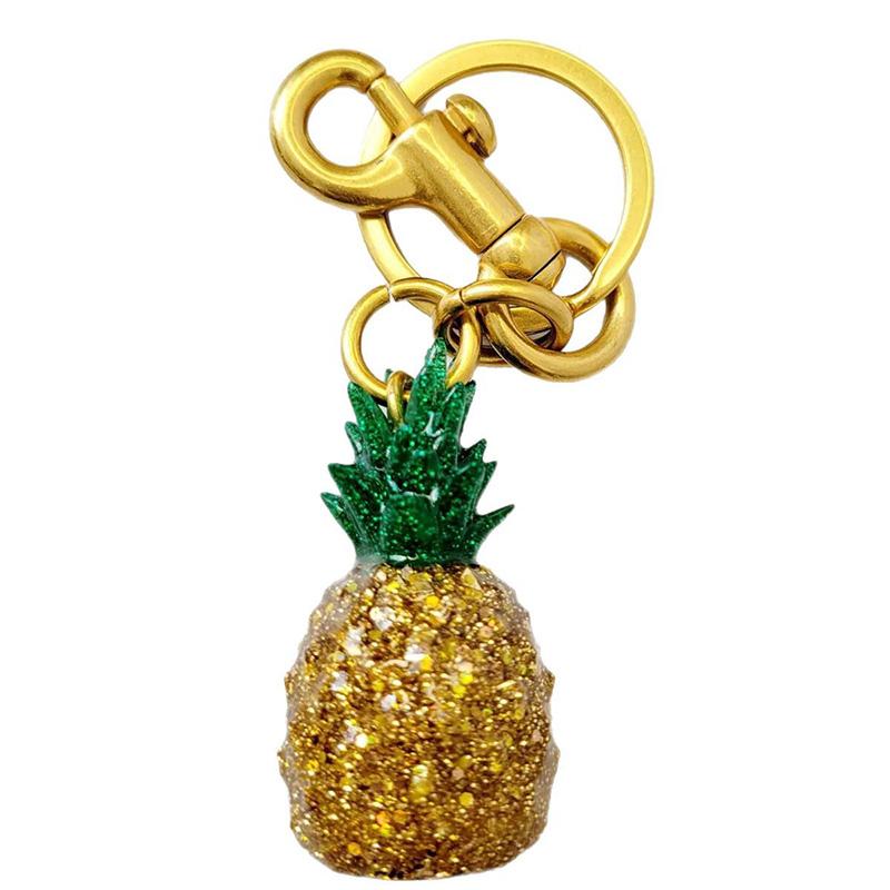New Fruit Crystal Series Bag Hanging Pineapple Apple With Leaf Pear Bag Keychain Hardware Bag Accessory Exquisite Pendant Decors