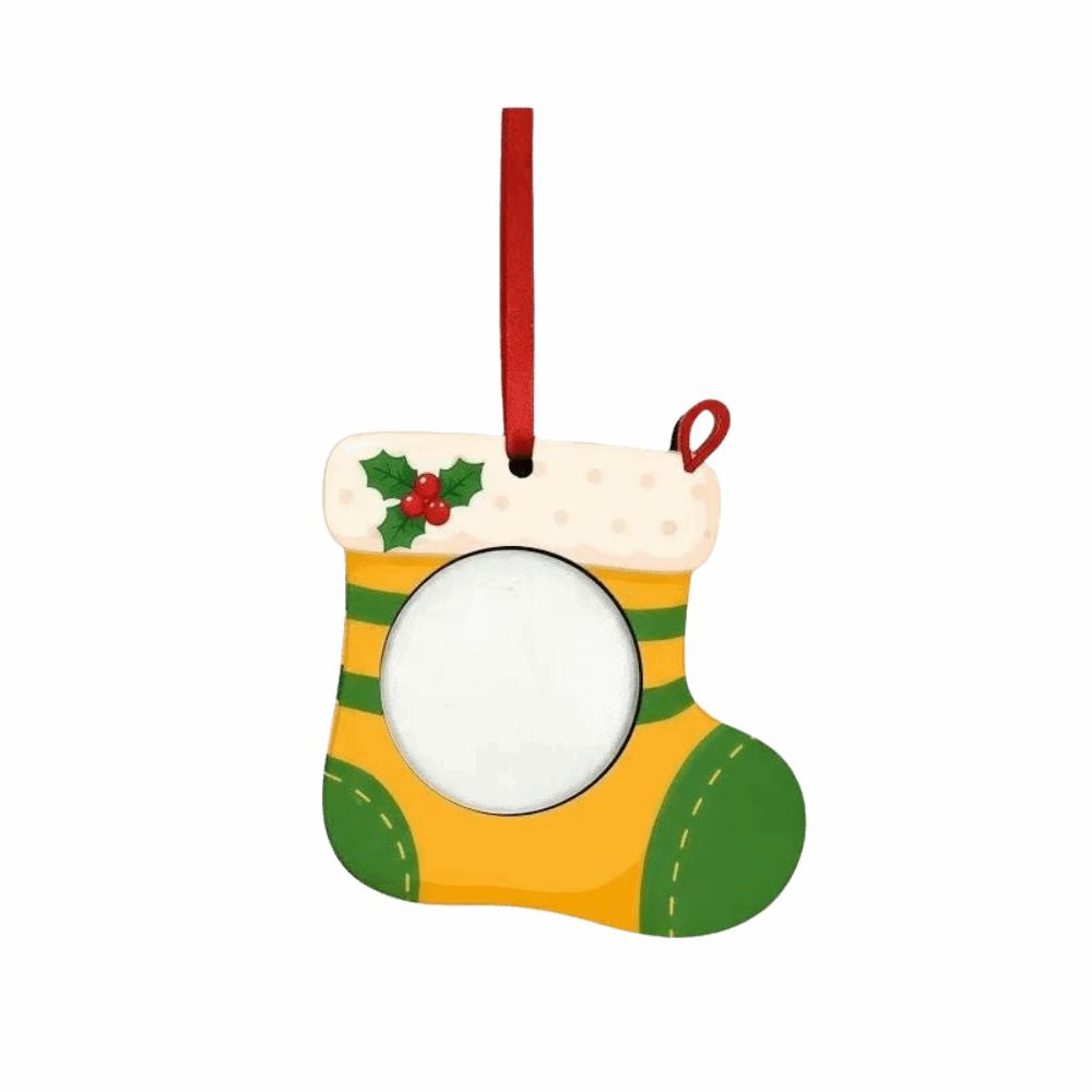 DIY Craft Pendant Hanging Picture Frame Ornaments Wooden Xmas Tree Hanging Decor  New Year