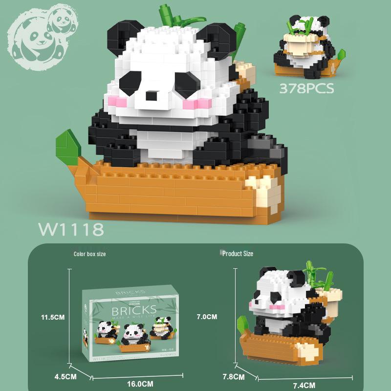 Chinese Panda Building Blocks - Compatible with Lego Bricks, Educational Micro Particle Assembly Toys, Gift Set