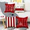 Christmas Pillowcase Pillowcase Christmas Tree Snowflake Element Letter Stripe Print Pillowcase Festive Atmosphere Cushion