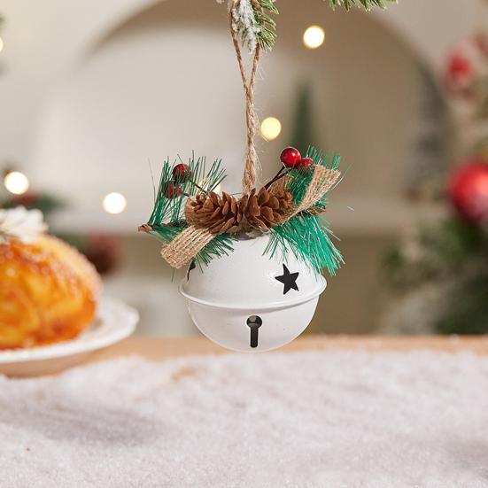 1/4Pcs Christmas Bells Easy Installation Lanyard Design Pine Cone Shape Xmas Bells Doors Windows Tree Decor