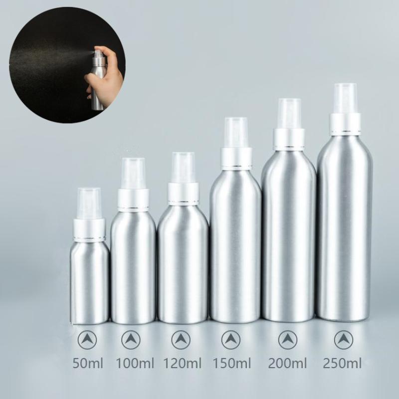 50/100/120/150/200/250Ml Empty Aluminum Spray Bottle Cosmetic Bottle Mini Metal Atomizer Bottles Travel Size For Cosmetics