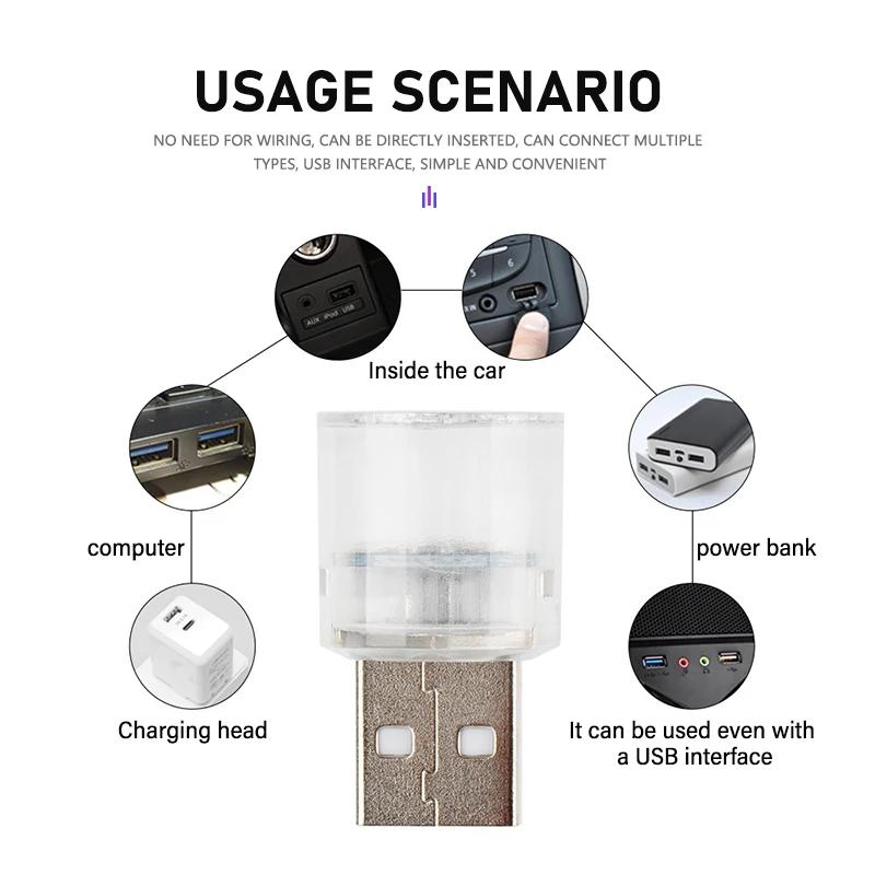 2025 Hot Portable Car USB Ambient Colorful Light LED Atmosphere Lamp For Mazda Axela Atenza CX9 MX3 MX5 RX8 RX7 MX30 CX30