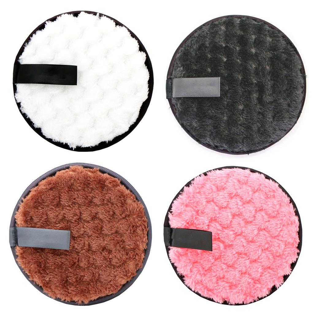 4 Stück Make-up Entferner Pads Rund Doppelseitig Wiederverwendbar Weich Tragbar Waschbar Make-up Mikrofaser Pad