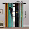2pc,  Drapes Black Cat Versatile 100% Polyester,Without Electricity Versatile Applies To Living Room, Outdoor Decor