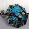Stunning Butterfly Stained Window PanelUmbrella, Portable 3-Fold Compact Umbrella,Christmas Gift ES533
