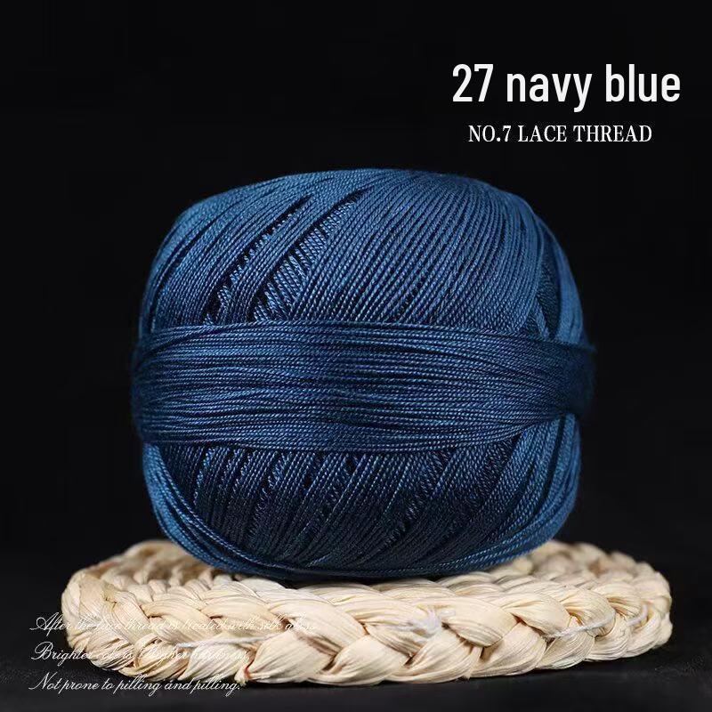 No. 7 Pure Cotton Silk Lace Yarn – Hand-Knitted, Strong Twist, Soft Half-Sleeve Crochet Yarn
