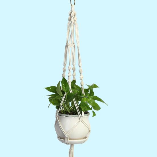 Ručně vyráběné Macrame Závěs na květináče Síťový košík na lano Domácí zahrada Výzdoba dvora