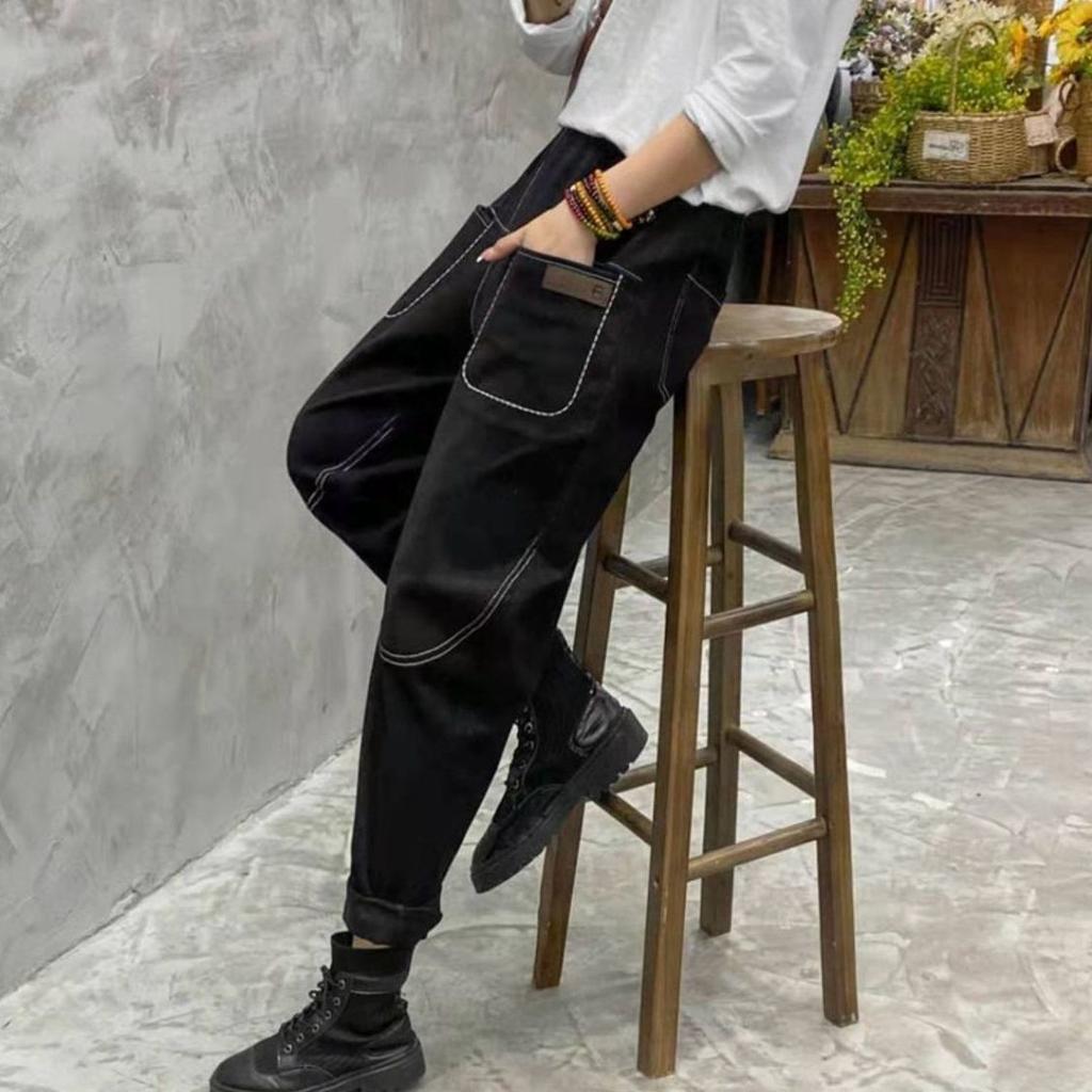 Harlan Jeans for Women Autumn Winter New Style Slim Elastic Work Pants Loose Large Size Fashionable and Versatile Casual Pants