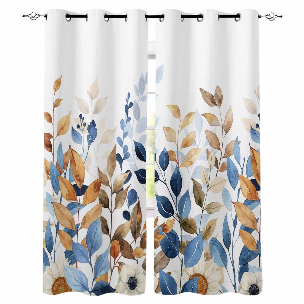 Thanksgiving Autumn Leaves Blackout Curtains For Living Room Bedroom Window Treatment Blinds Drapes