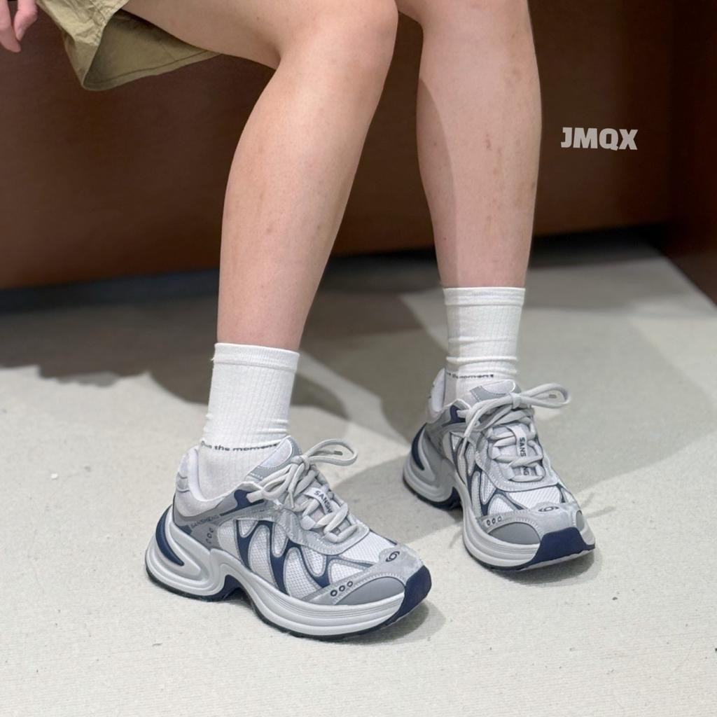 Leather platform dad shoes women's 2025 autumn new breathable versatile fashion comfortable lightweight casual sports shoes women