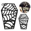 Schädel-Sammlungshalter Sargförmiges Spinnennetz-Display-Regal, 3D-gedruckter gotischer mehrstufiger Mini-Ständer Figur, Regal Halloween Schwarzes Hohlregal