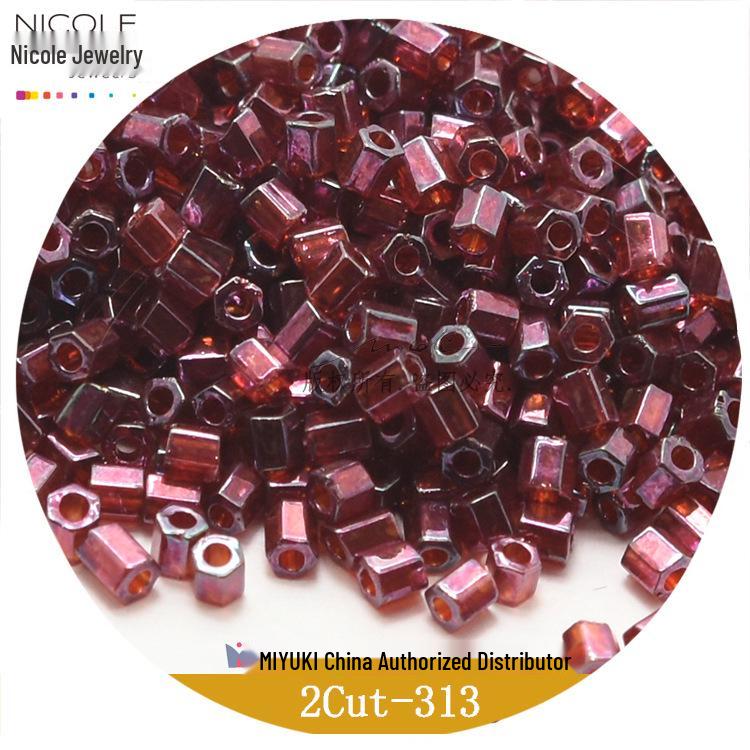 Perline Seed MIYUKI Taglio 2 Facettate 11/0, 14 Colori Placcati Argento, Confezione da 10g.