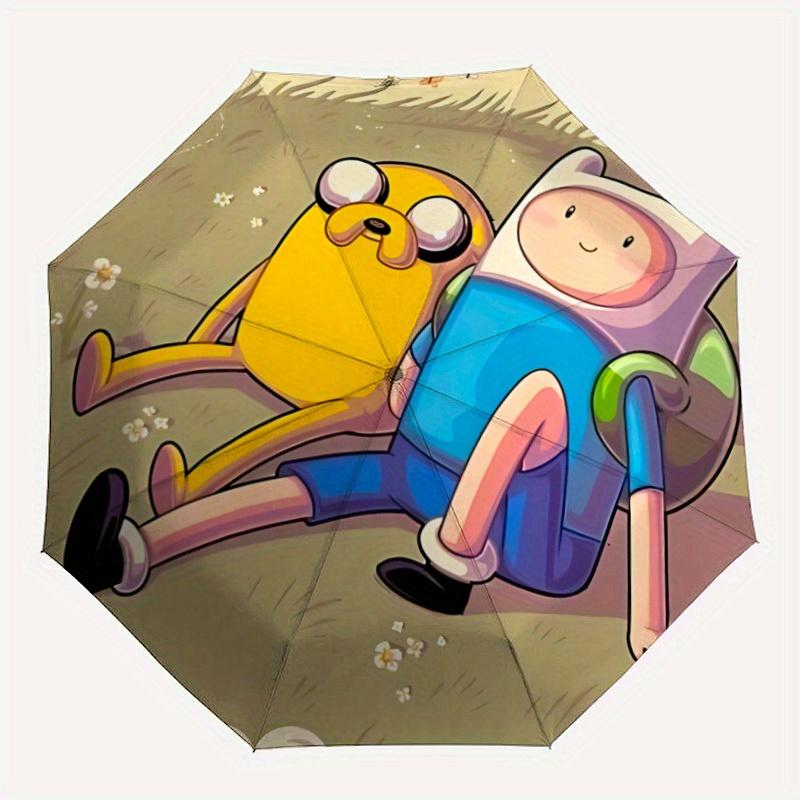 

Adventure Time Friendship Automatic Open/Close Umbrella Compact Travel Umbrella, 8 Rib Heavy Duty Construction, Ideal Gift, 199