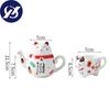 Cute Japanese Lucky Cat Porcelain Tea Set Creative Maneki Neko Ceramic Tea Cup Kettle with Strainer Office Teapot Water Mug