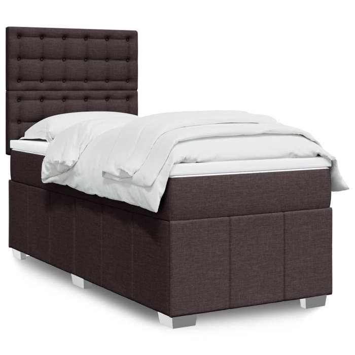 VidaXL Sommier à lattes de lit avec matelas Marron foncé 100x200 cm 3291596