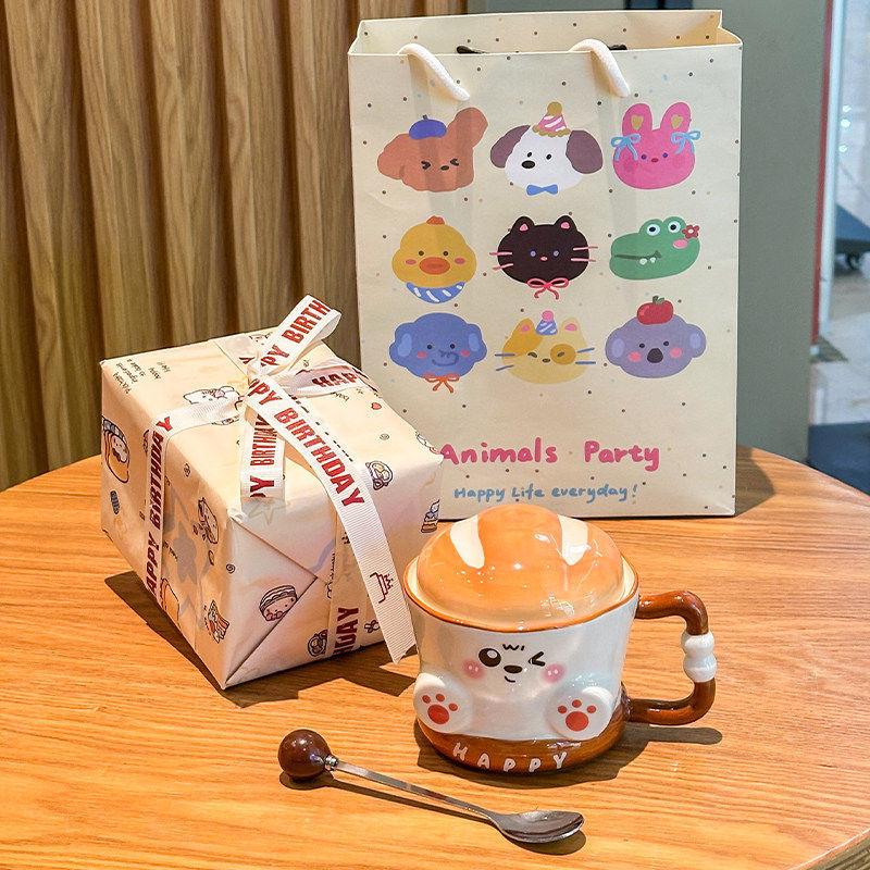 Cute Bread Ceramic Mug: Practical Souvenir for Boys & Girls with Creative Gift Box