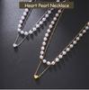 Cazador Trendy Small Heart Imitation Pearl Choker Necklaces for Women Stainless Steel Multilayers Necklaces 2026 Jewelry Gift
