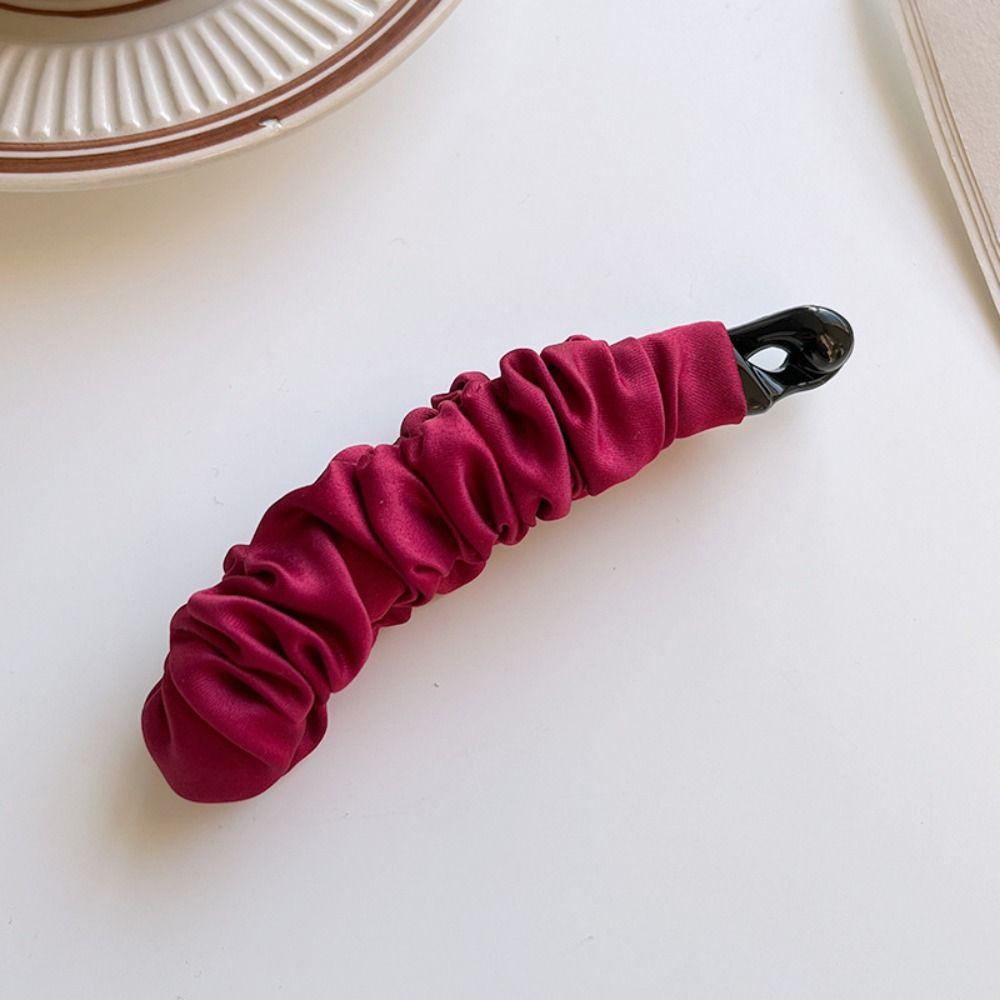 Hairpin Vertical Clip Korean Style Bowknot Hair Clip Cute Cloth Banana Clip  Women