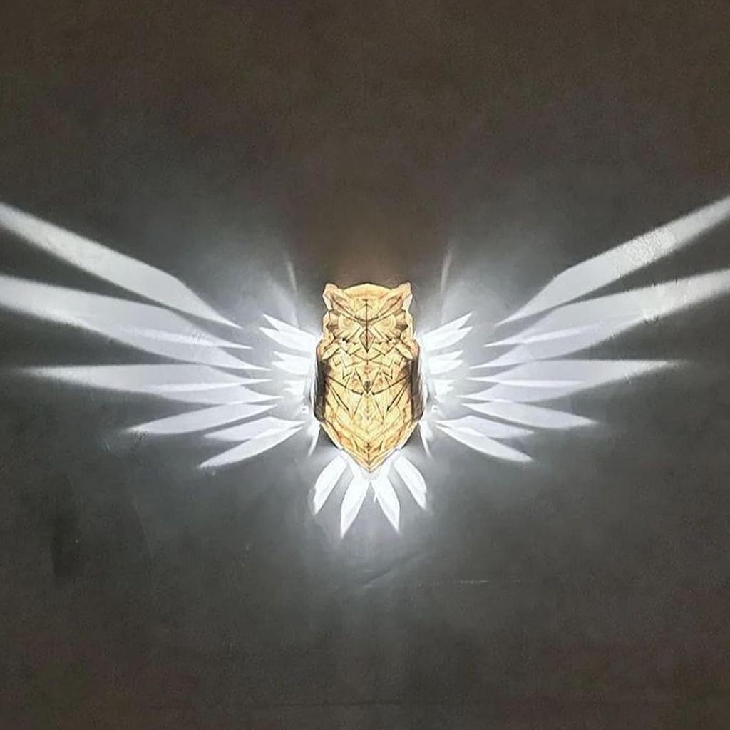Sorandy 3D Animal LED Wall Night Light, Home Decoration Carving Lamp, Owl Wall Light Bald Eagle Light Battery Operated for Bedroom, Living Room,