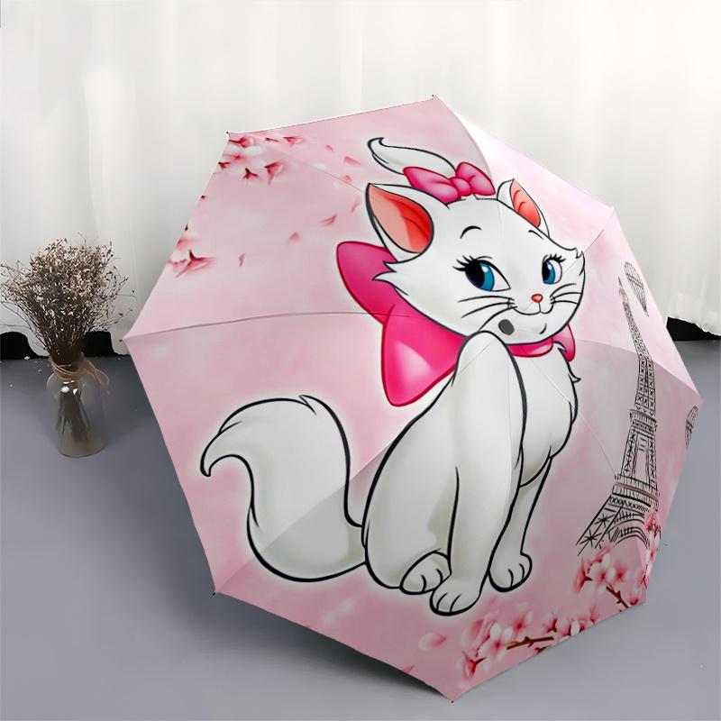 1pc Marie Cat Automatic 3-Fold Umbrella Design, Cute Cartoon Pattern, Portable Outdoor Umbrella, Perfect, Holiday Gift for Disney fans.J063