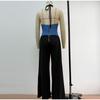 Halter Neck Sleeveless Stitching One-piece Wide-leg Pants Summer Ladies One-piece Casual Fashion Commuter Style