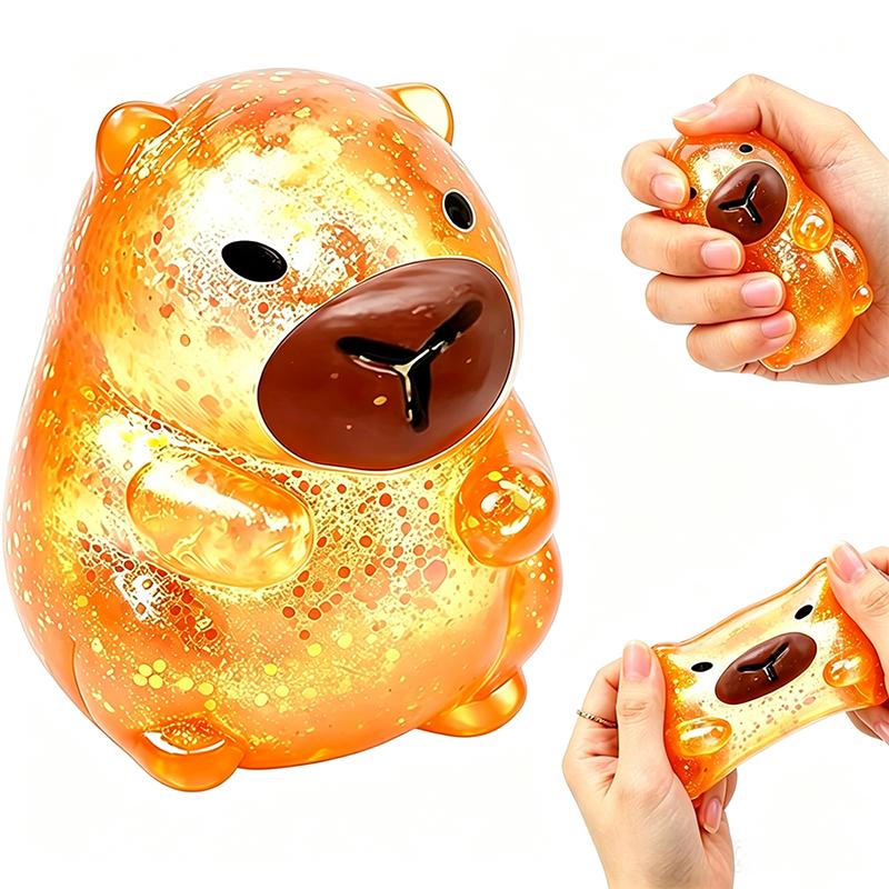 Glitter Capybara Squishies Fidget Toy Cute Capybara Maltose Squishy Slow Rising Stress Relief Fidget Toy