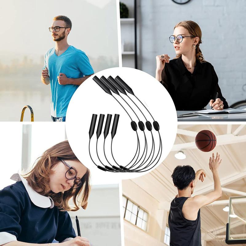 4 Stück 40cm Verstellbares Brillenband Universal Passform Seil Brillenhalter Rutschfestes Sonnenbrillenband Für