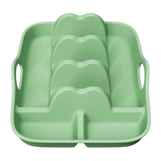 Silicone Taco Tray Burrito Serving Dish with Handles Dividers Heat Resistant Non-Slip Base Dishwasher Safe Tortilla Rack