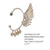 Women Rhinestone Wing Skull Shape Ear Clip Cuff Non-Pierced Earring for Left Ear